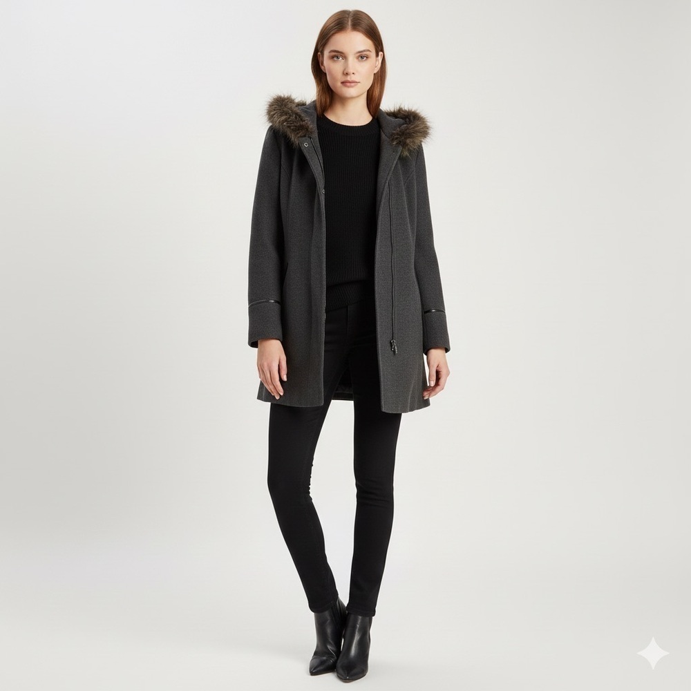 Maralyn & Me Winter Cold Weather Parka Coat XS Charcoal Gray 6954ME-E9
